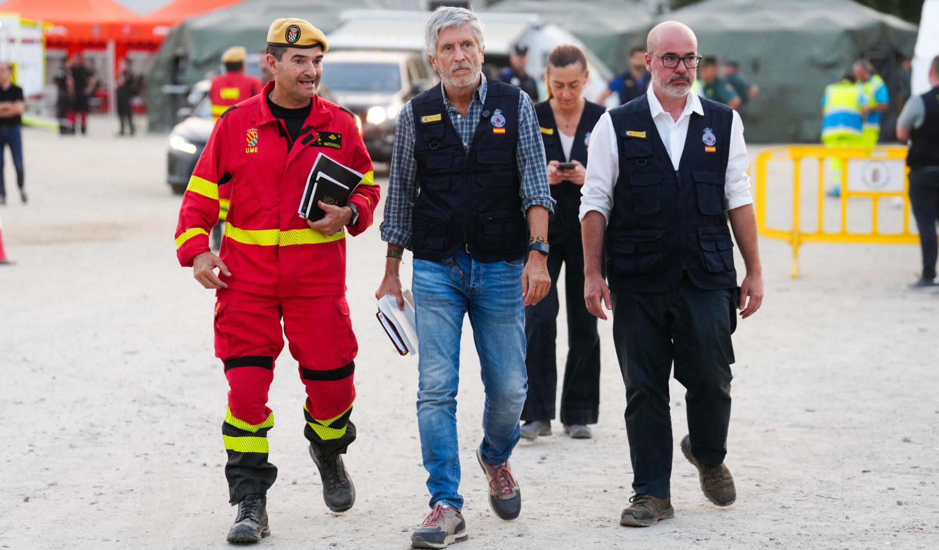 El ministro del Interior, Fernando Grande Marlaska, este lunes en Navalcarnero (Madrid)