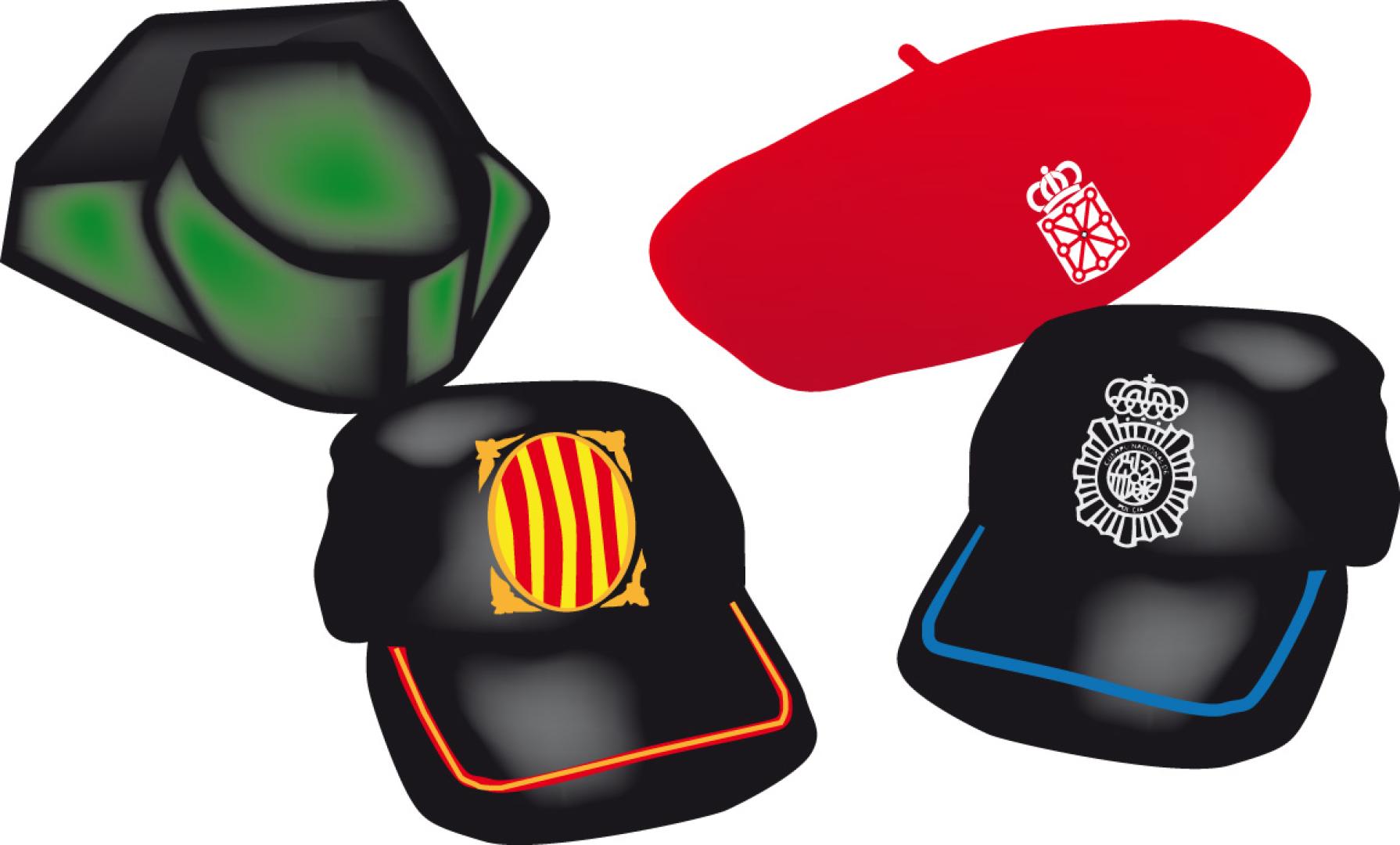 Ilustración gorras policiales
