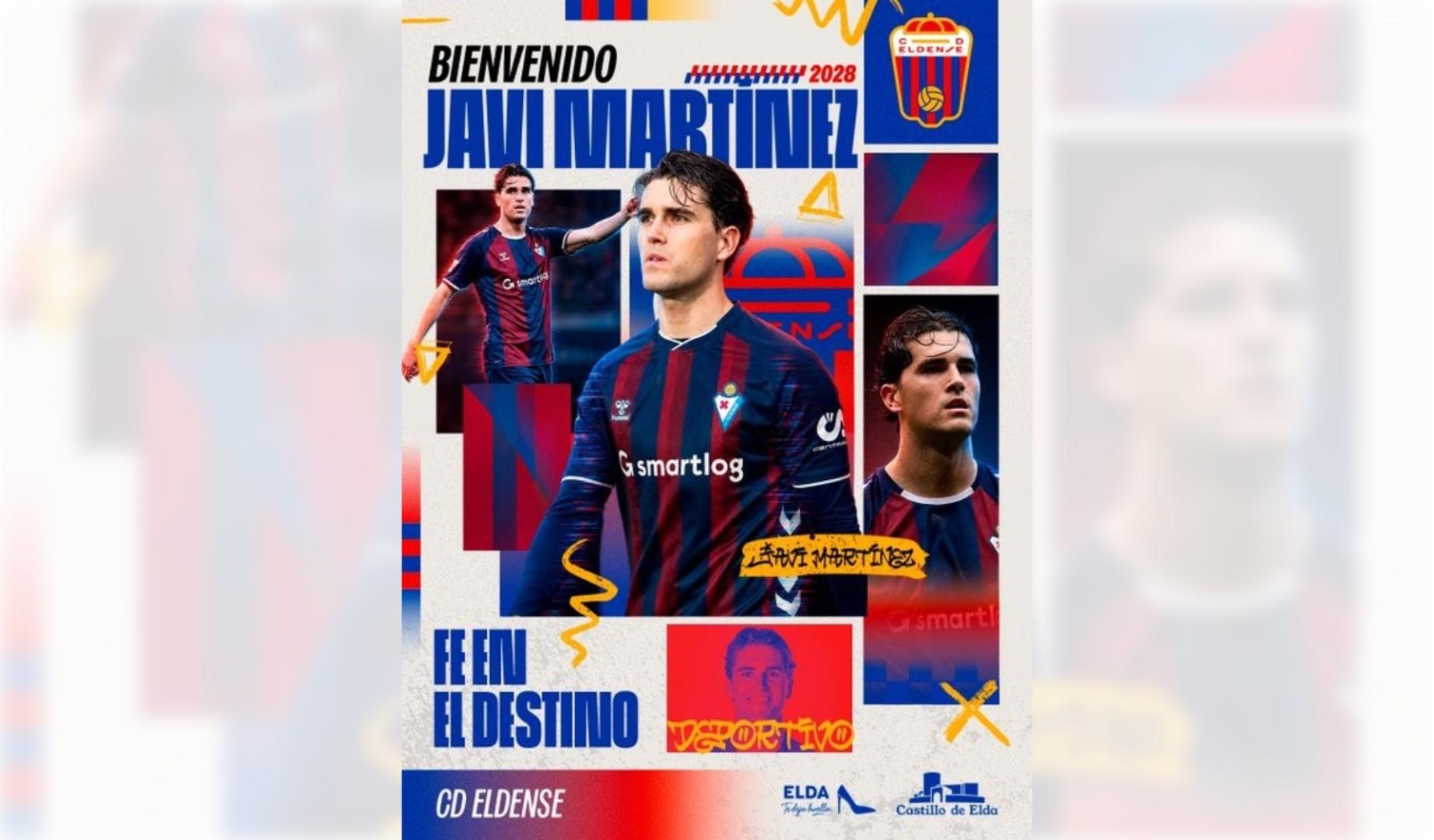 Imagen publicada en redes por el Eldense anunciando el fichaje de Javi Martínez