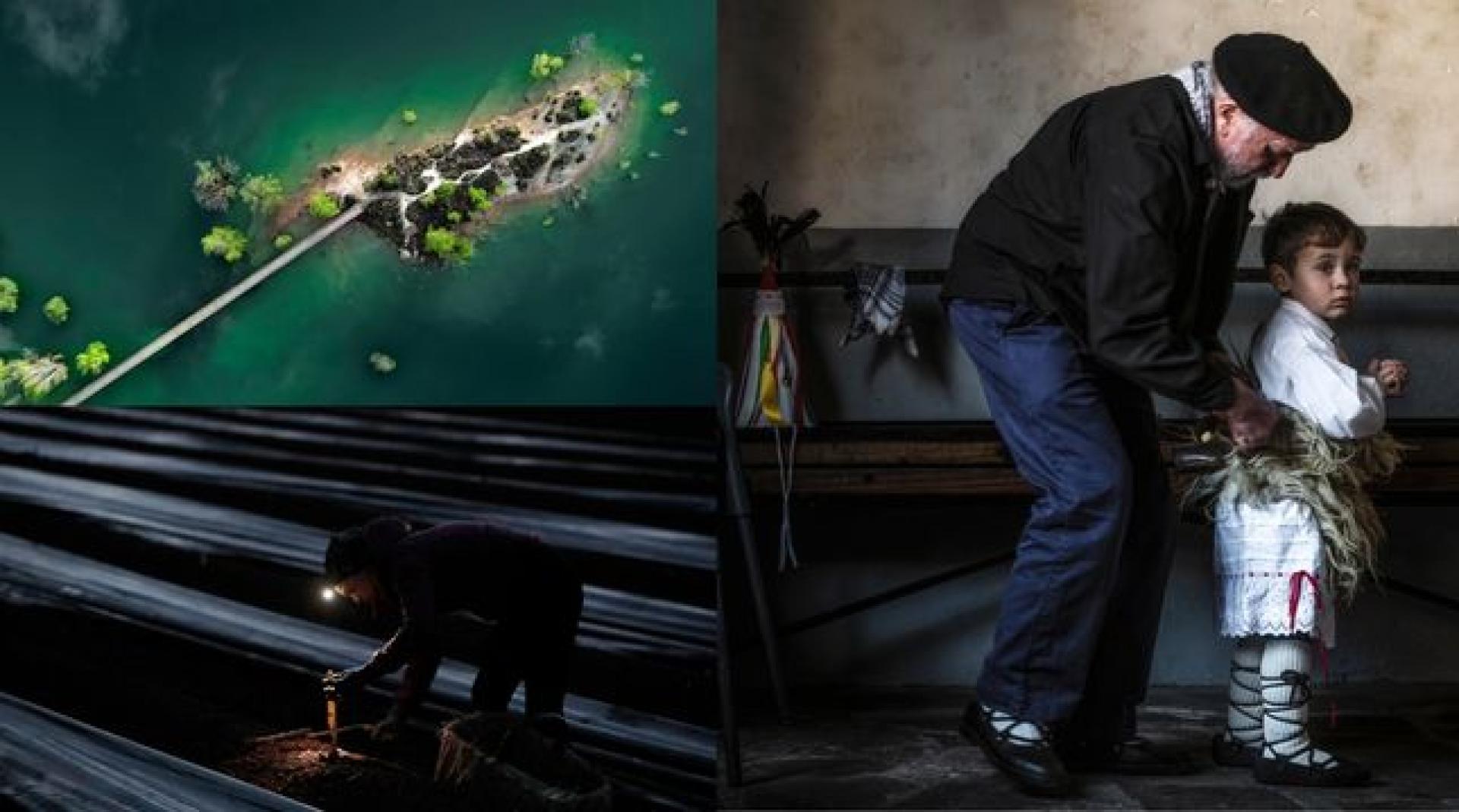 Tres fotografías finalistas en otras ediciones del concurso Conocer Navarra que son un buen ejemplo de los retos de esta edición 2026