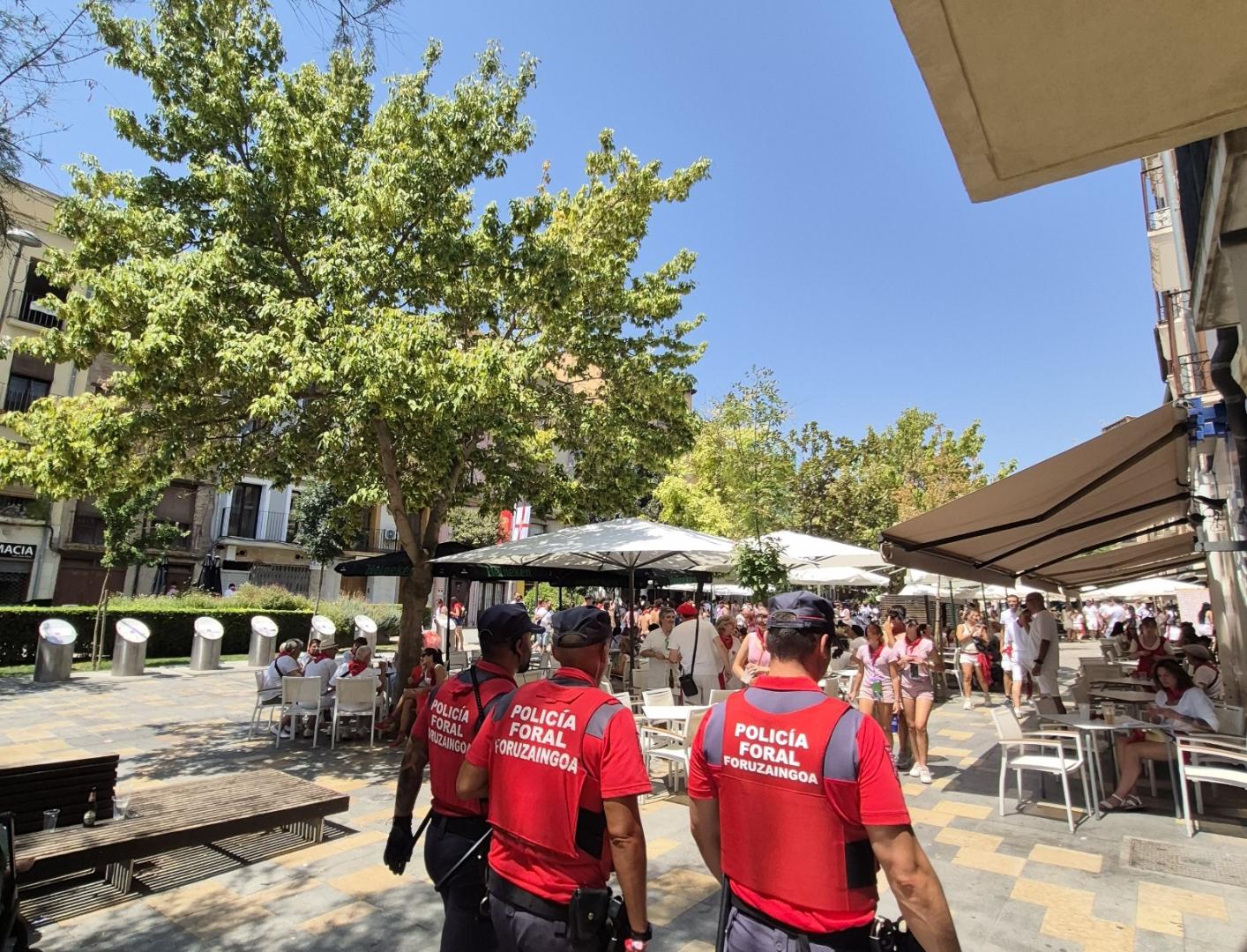 Patrullaje de la Policía Foral en las fiestas de Tudela