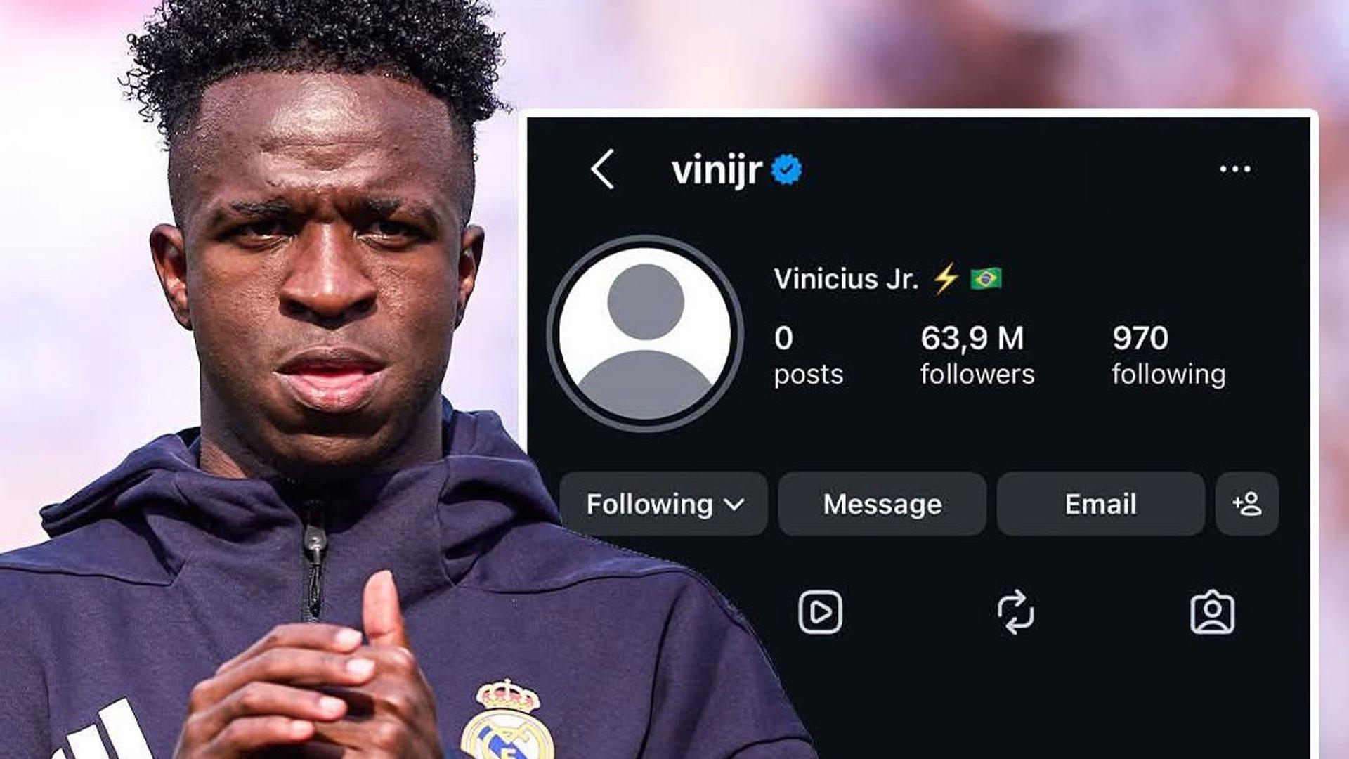 Perfil de Vinícius en Instagram en el que ha borrado todas las fotos y publicaciones