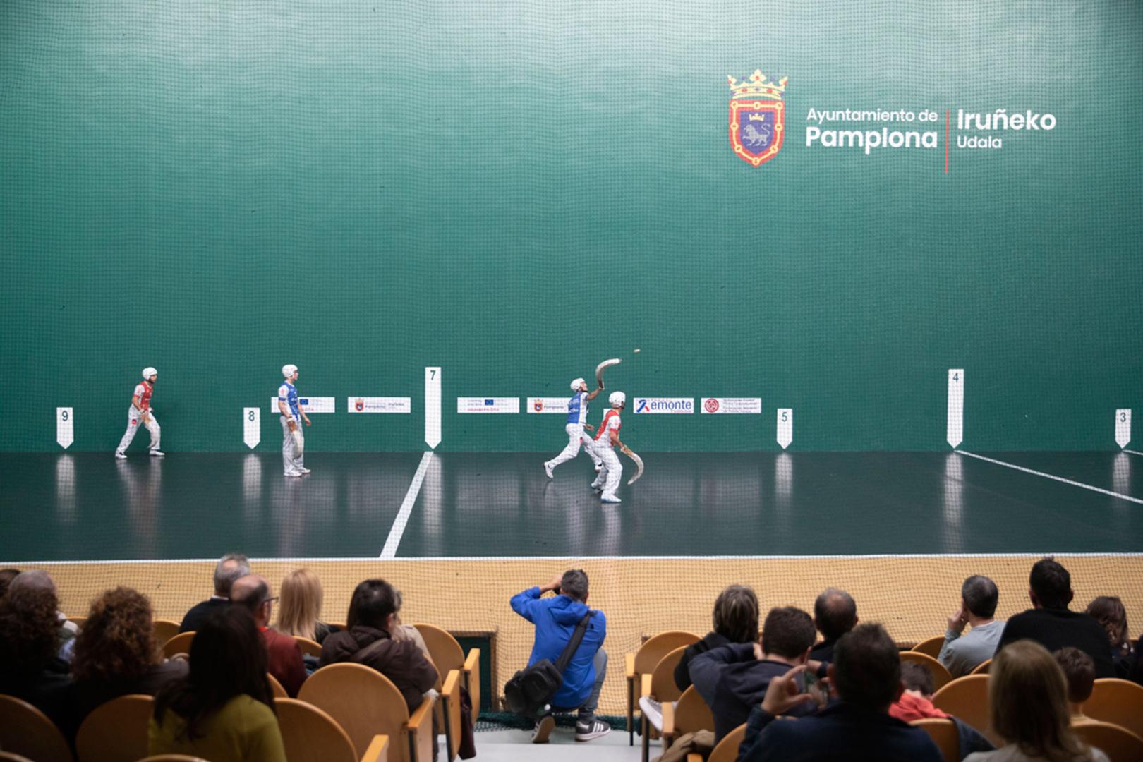 Imagen de un partido en el frontón de Labrit