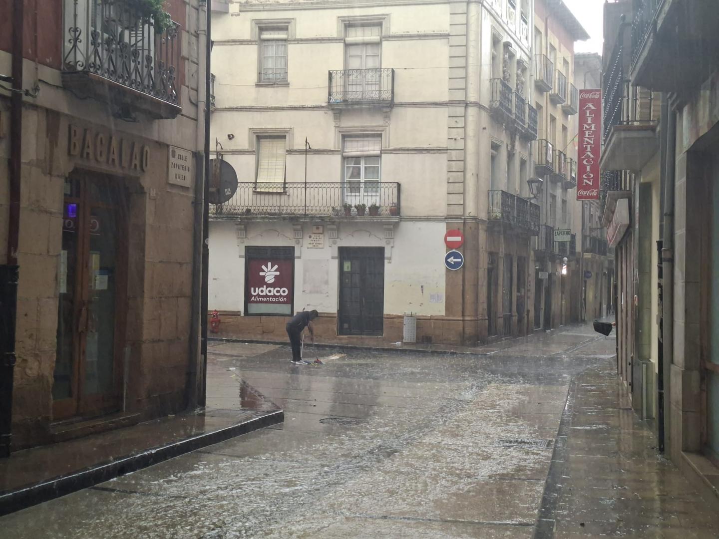 Tormenta en Estella en agosto