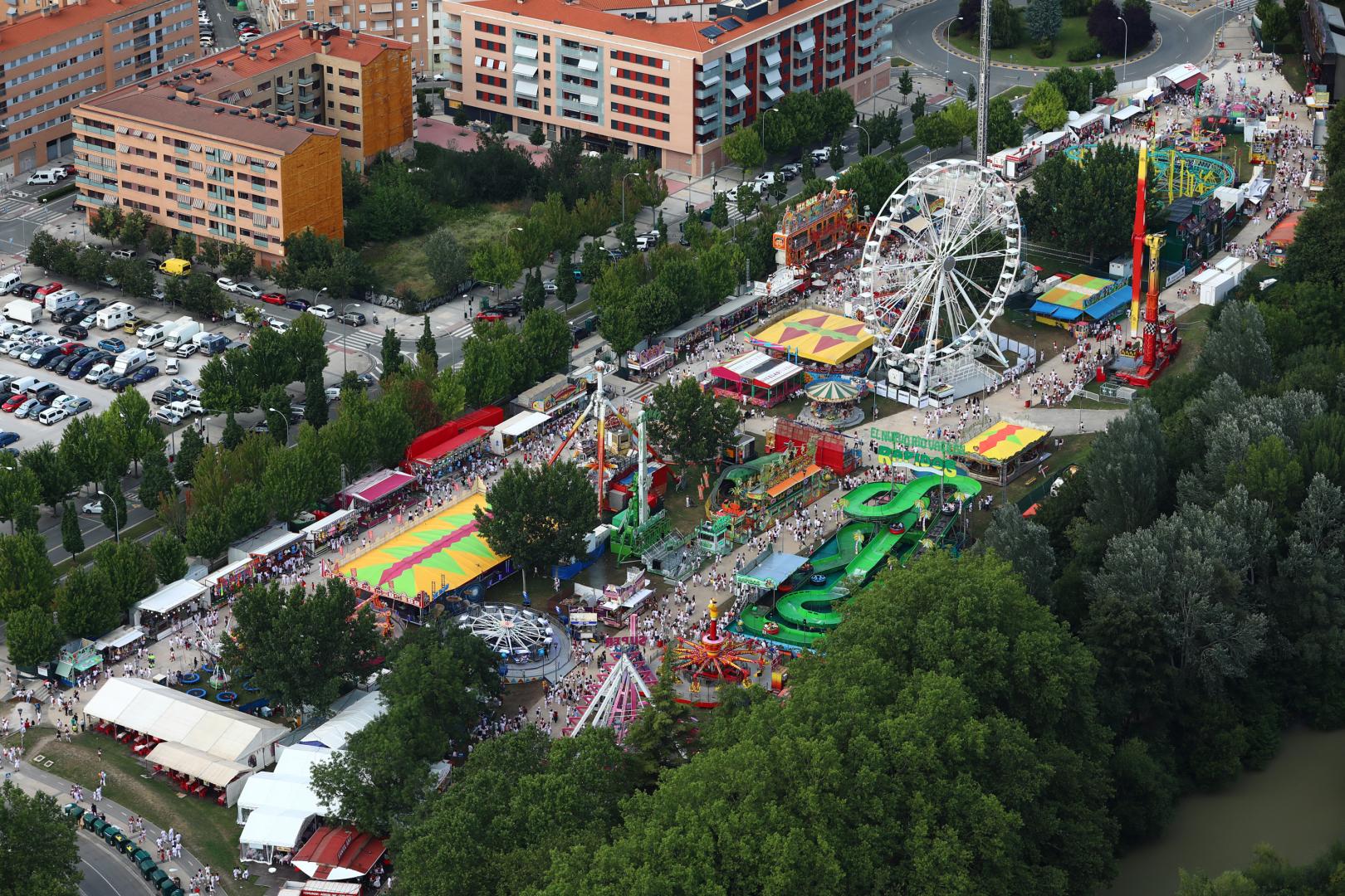 Vista aérea del recinto ferial de Sanfermines