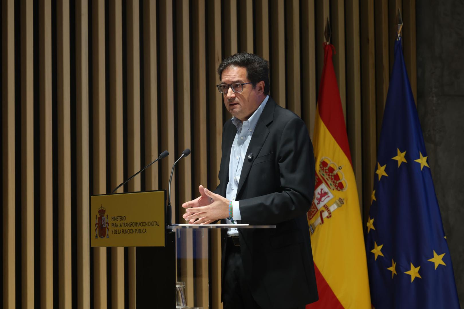 El ministro para la Transformación Digital y de la Función Pública, Óscar López, en un acto este lunes