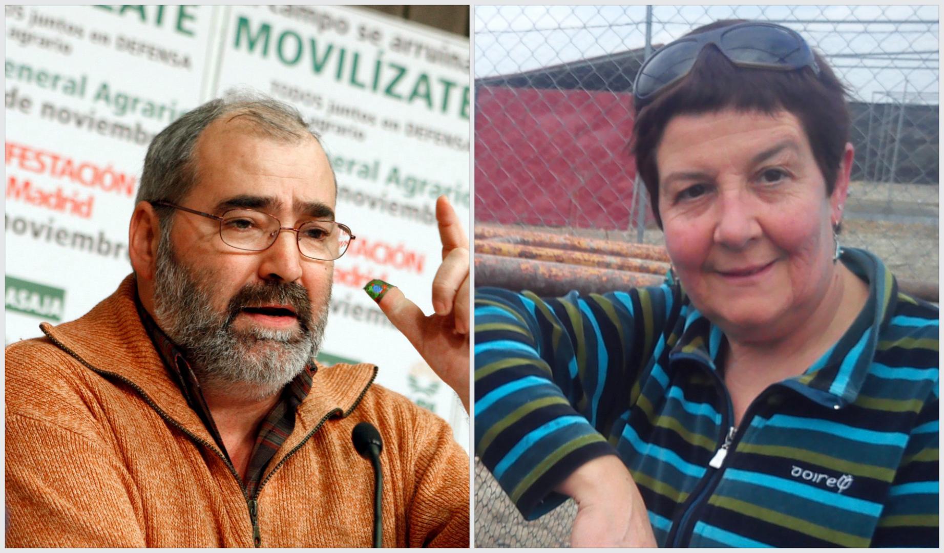 El exsecretario general de la Unión de Agricultores y Ganaderos de Aragón (UAGA), Javier Sánchez, y su esposa, Ester Latorr