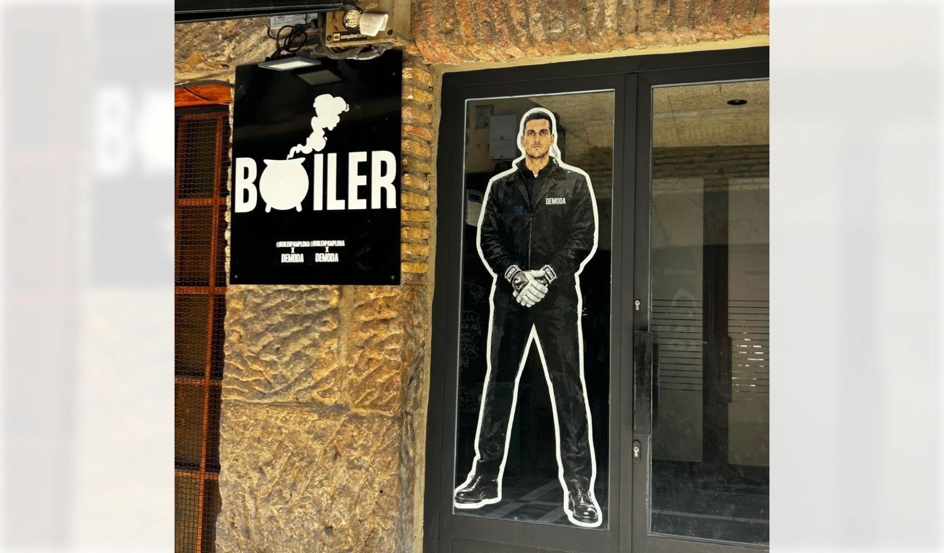 Imagen de Sergio Herrera colocada en un bar de la calle Calderería