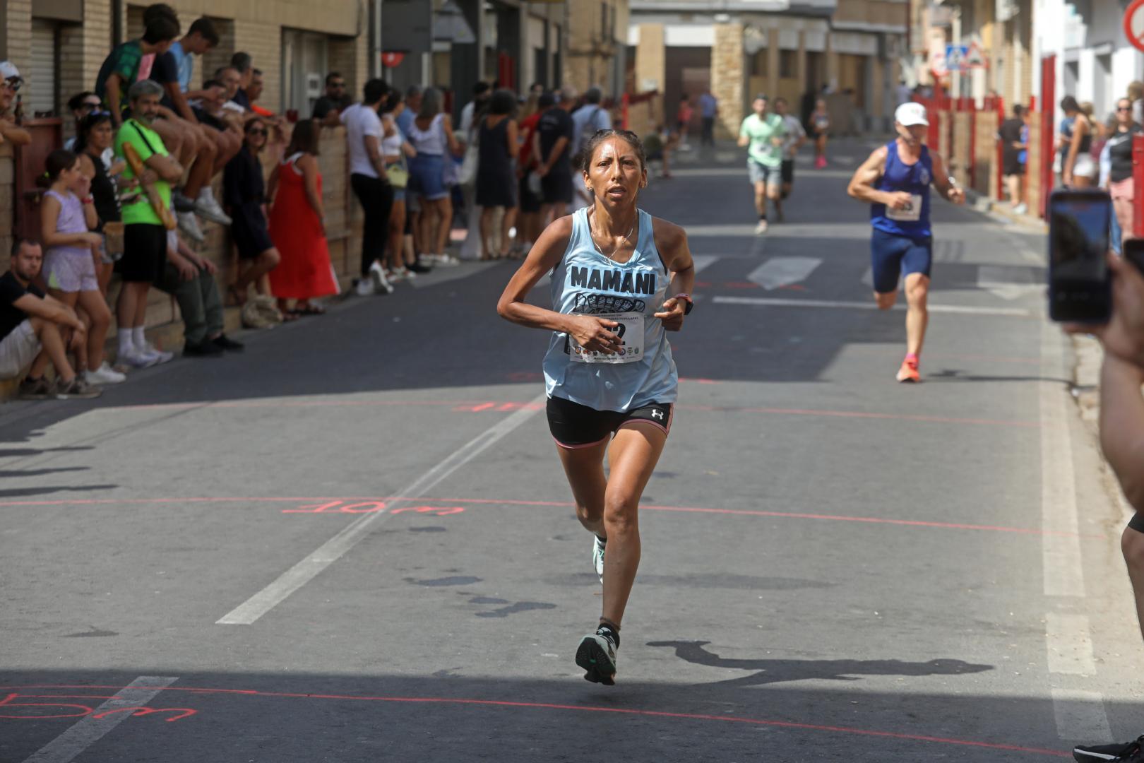 Virginia Quellca Mamani, corriendo el pasado domingo 9 de agosto el XXX Cross Virgen de la Asunción de Murchante donde consiguió su último podio por ahora