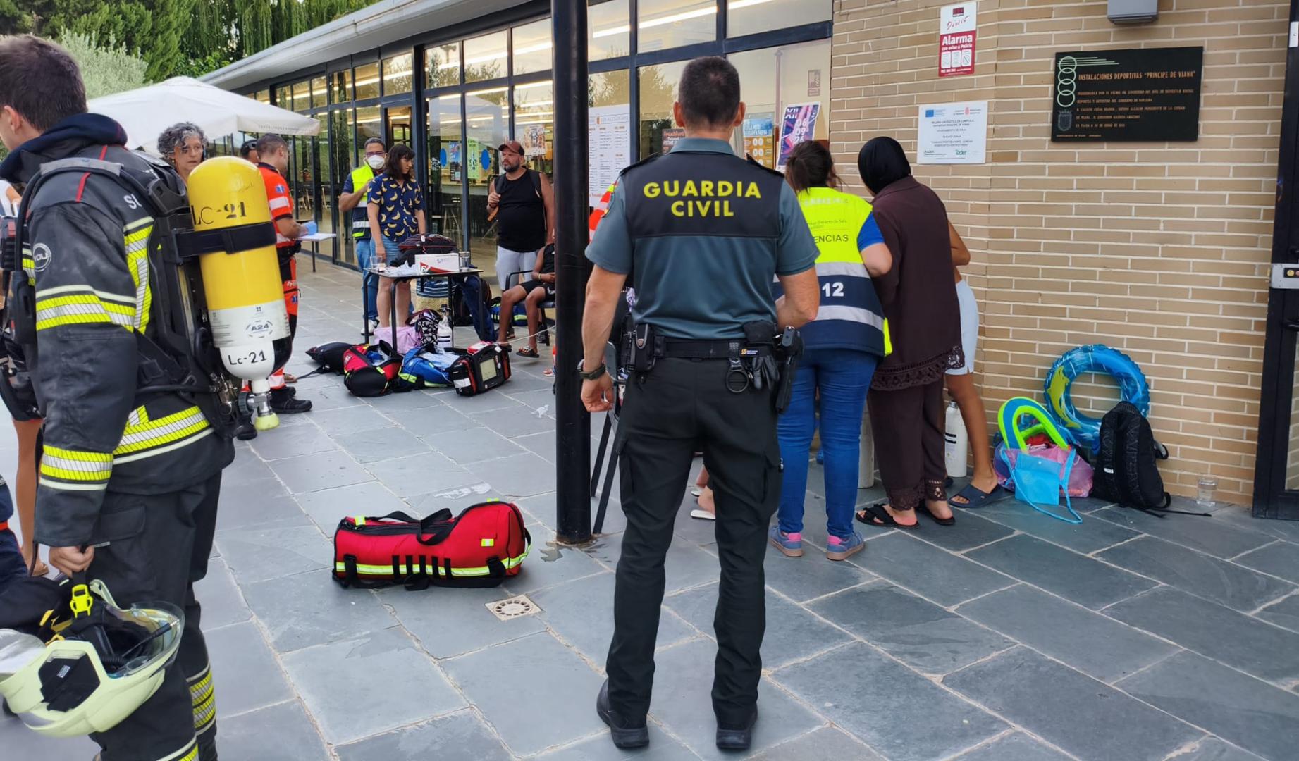 Once personas afectadas por una nube de gas cloro en las piscinas de Viana