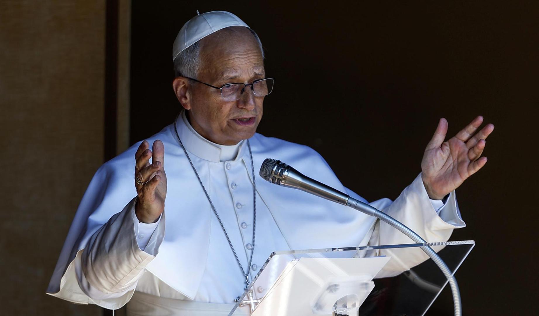 El papa, durante el rezo del Angelus