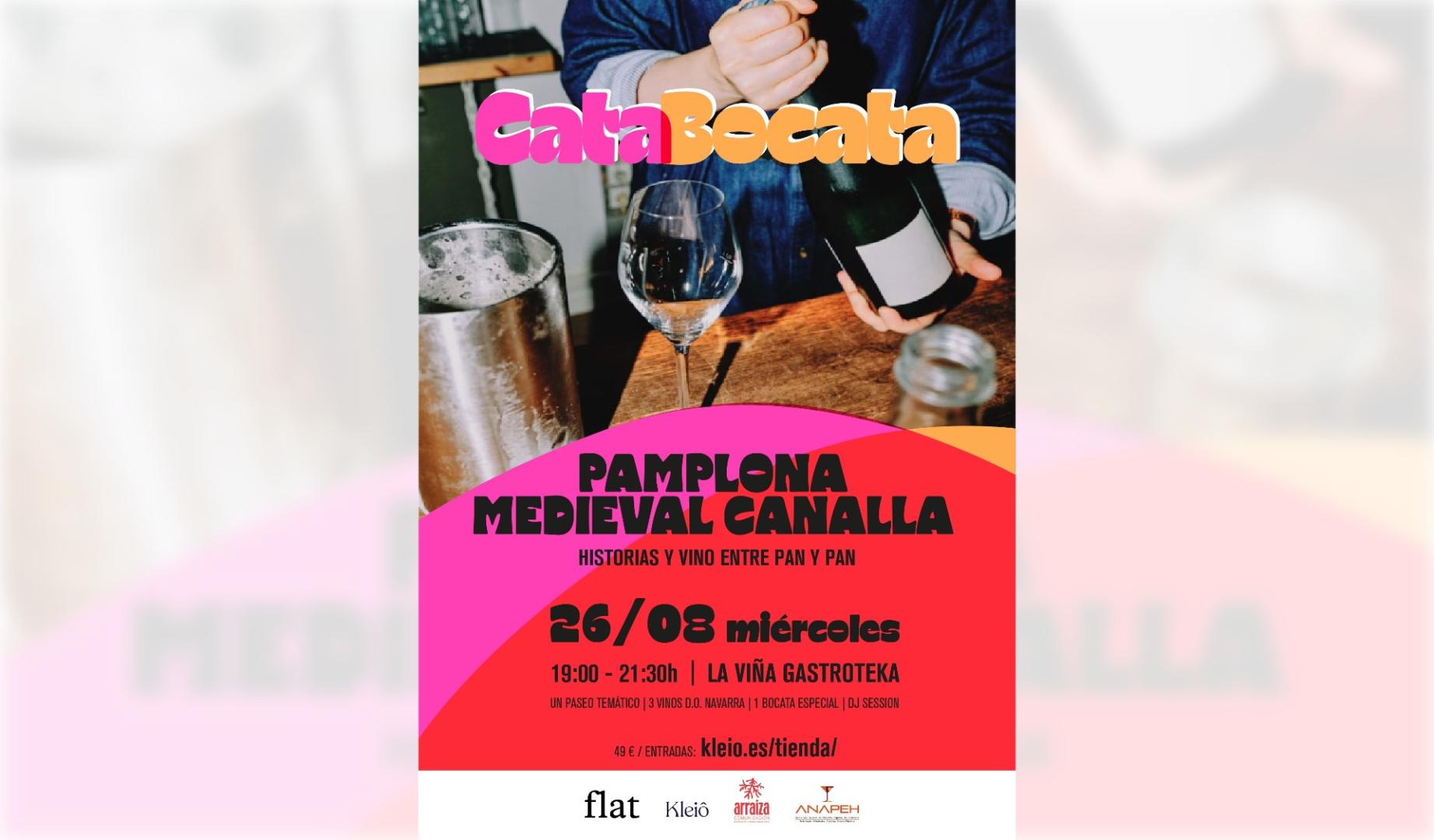 Cartel anunciador de la experiencia cultural "Pamplona Medieval Canalla"