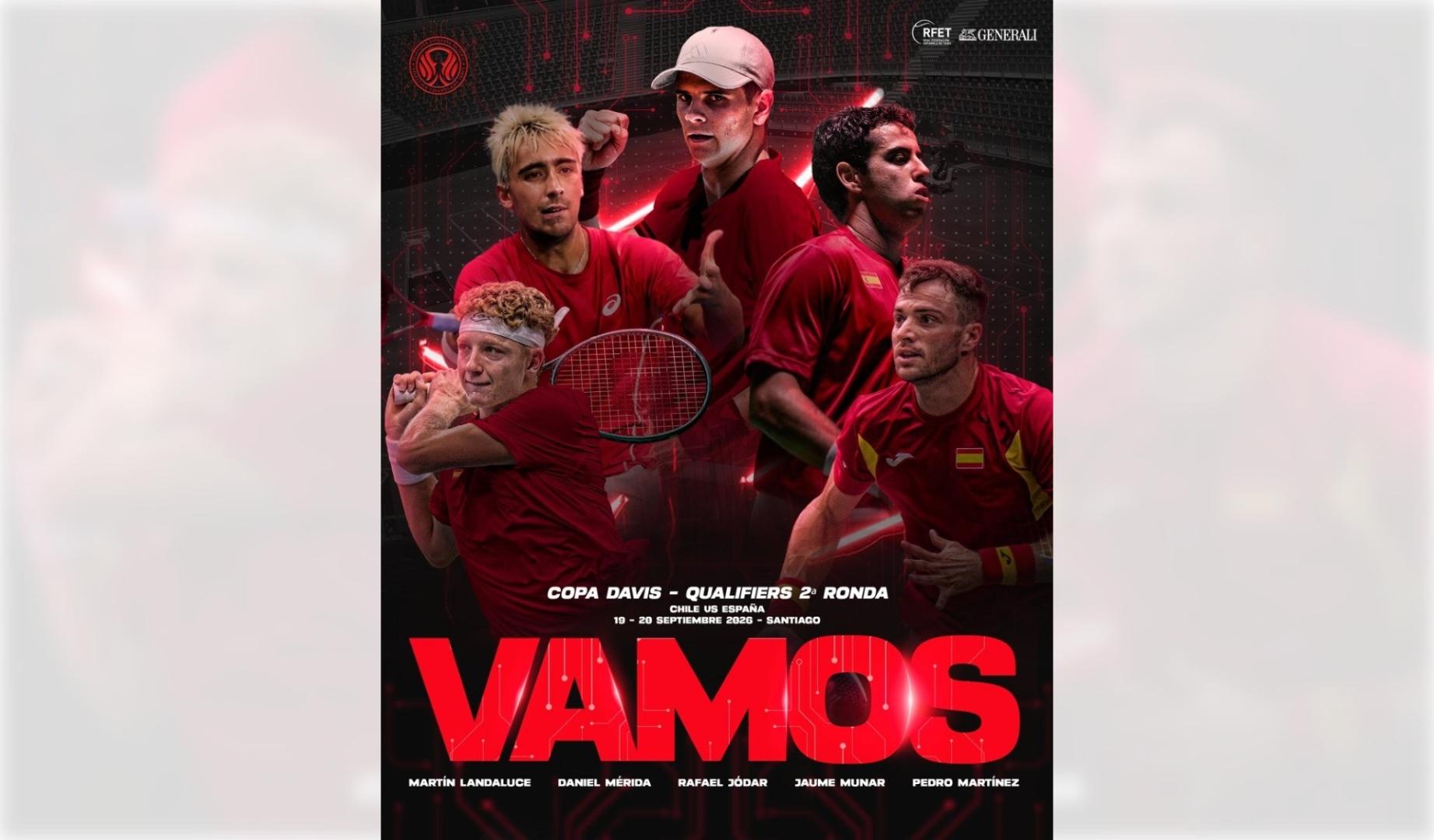 Cartel anunciador de la segunda ronda de la Copa Davis de tenis