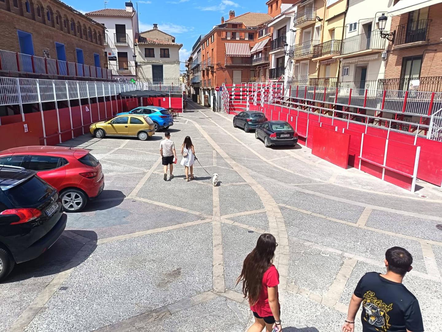 Imagen panorámica de la nueva plaza de toros desmontable de Ablitas