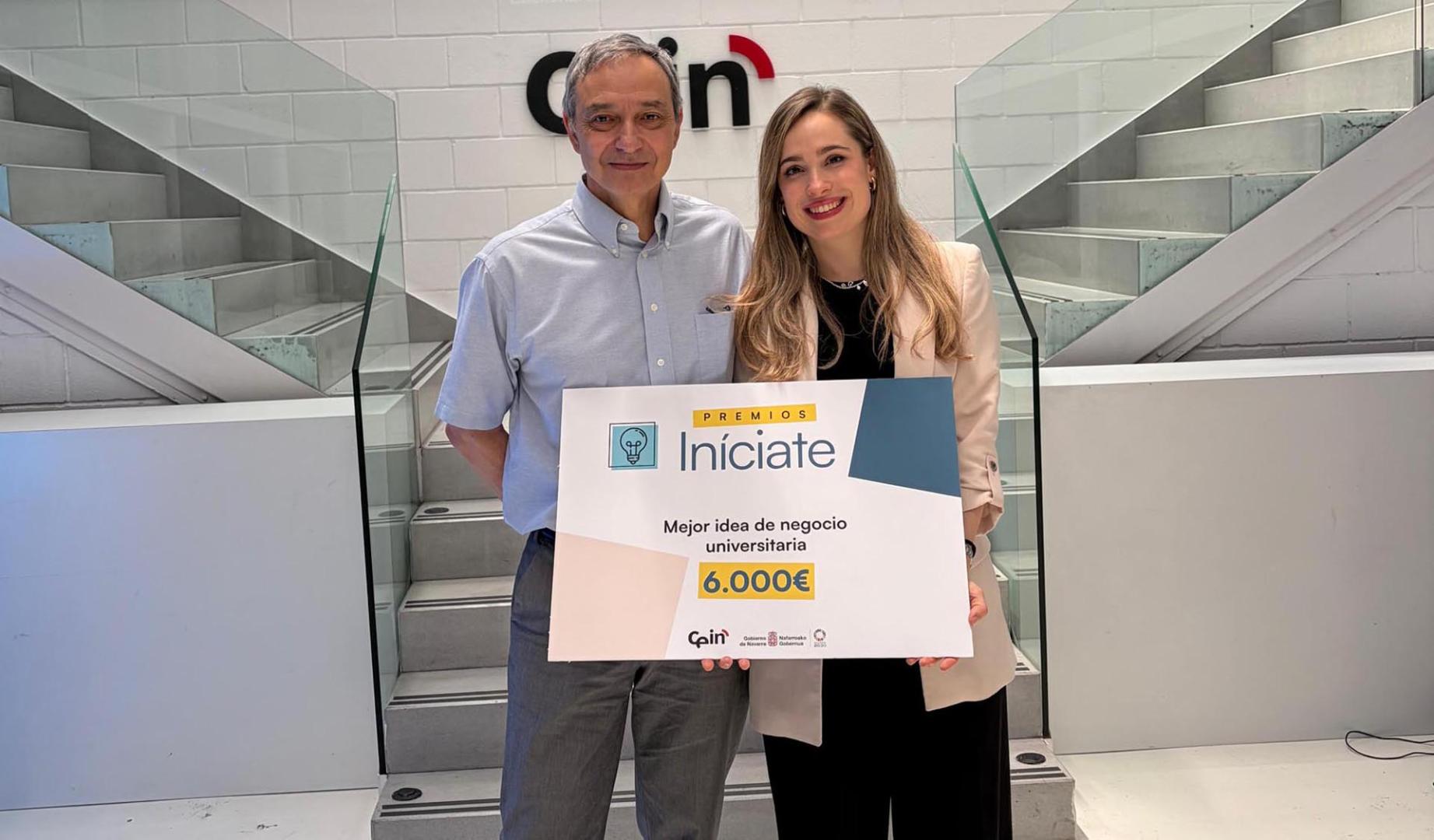 Fermín Mallor y Marta Cildoz, tras recoger el Premio Iníciate 2026
