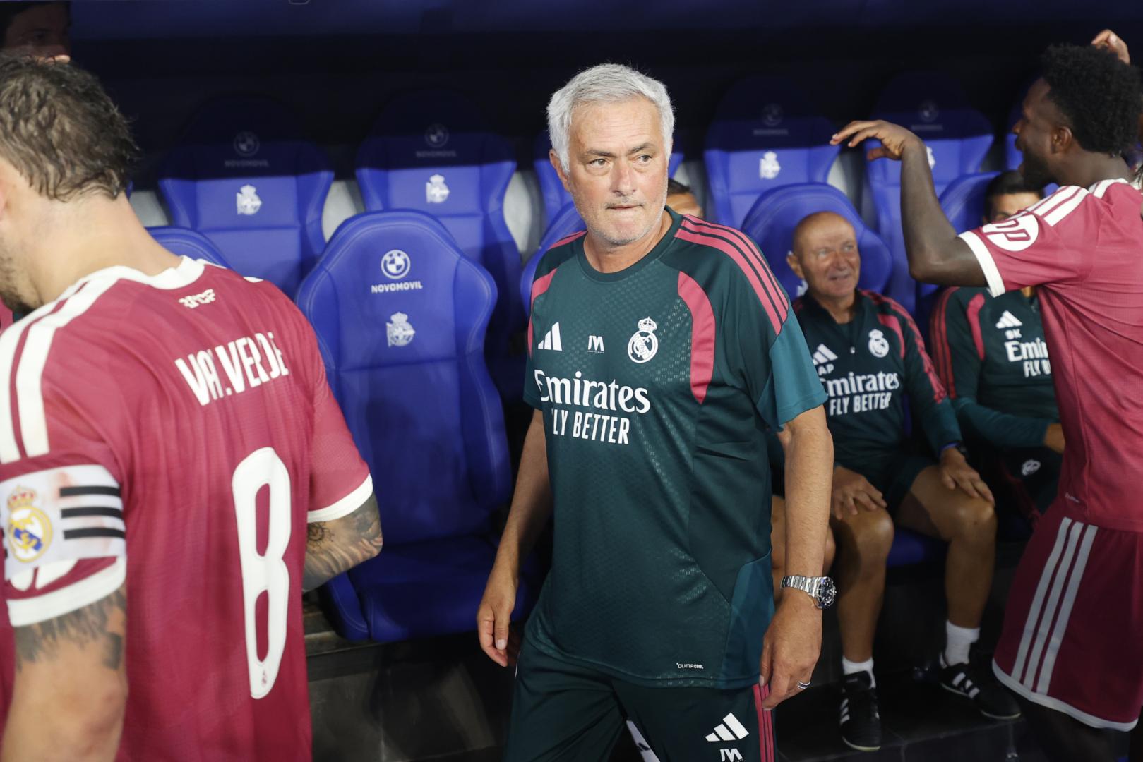 El entrenador del Real Madrid, Jose Mourinho, tras el partido del trofeo Teresa Herrera entre Deportivo de La Coruña y Real Madrid