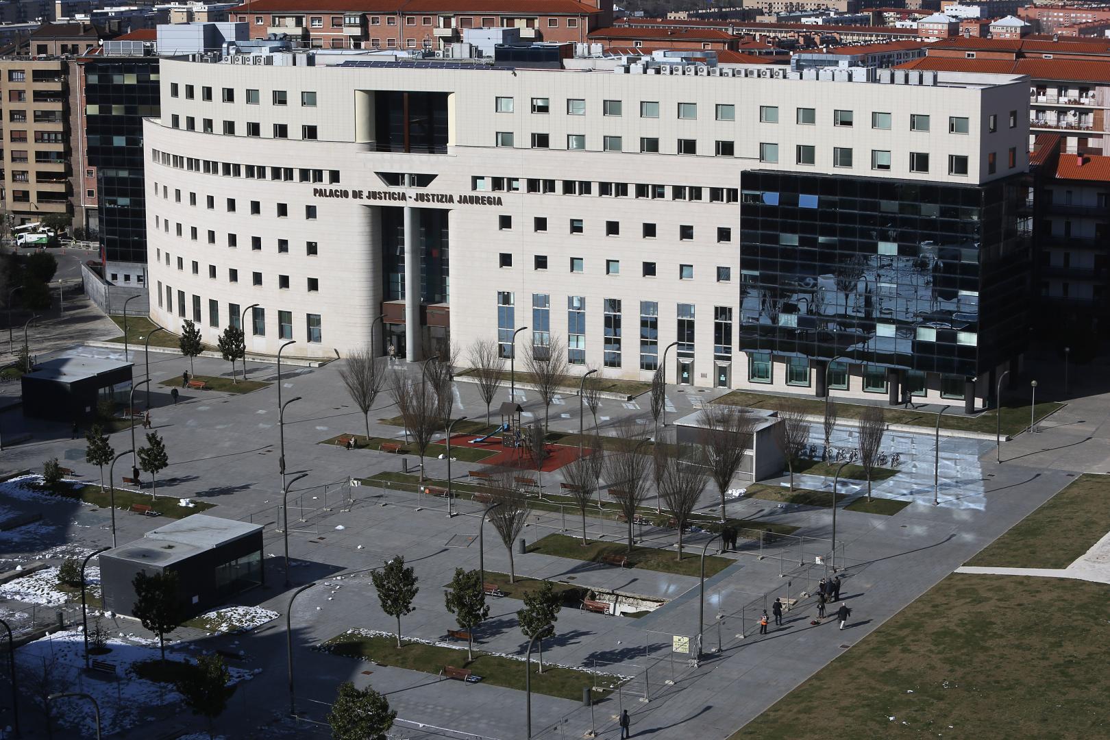 Vista general del Palacio de Justicia, en Pamplona