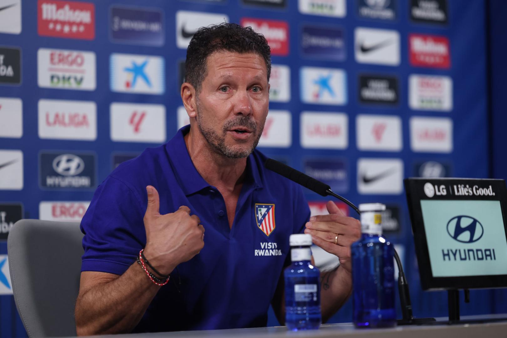 Simeone en la rueda de prensa previa al partido de liga contra el Villareal