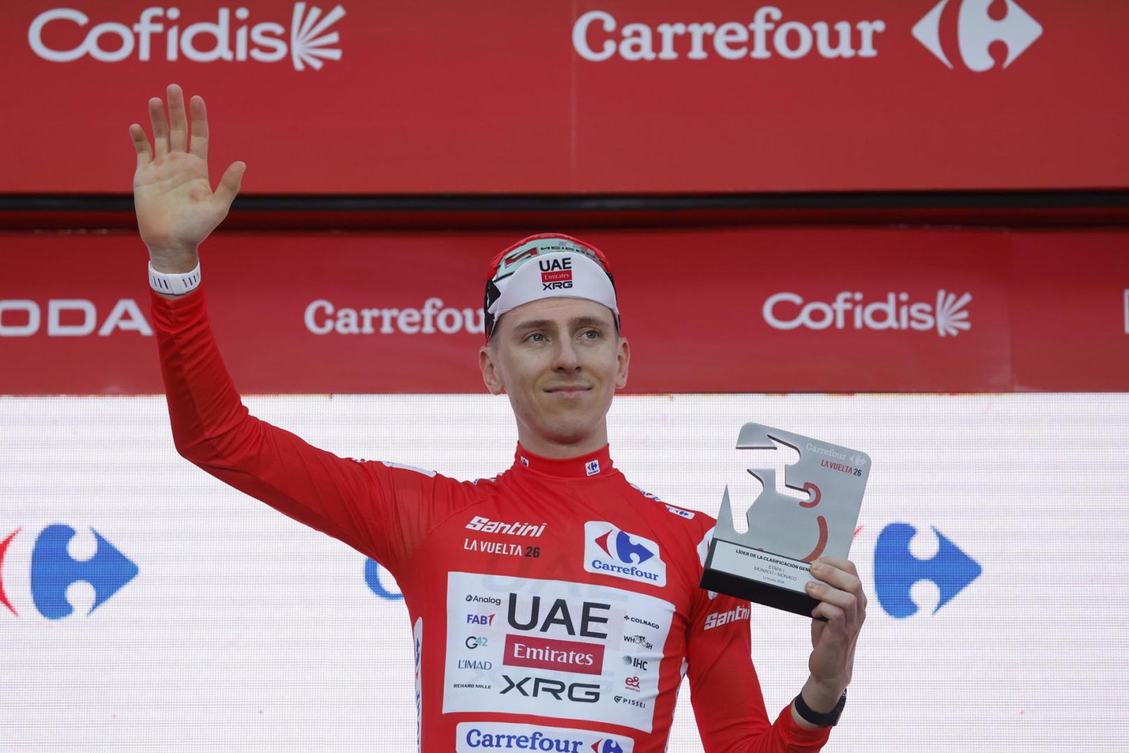 Pogacar, primer maillot rojo de la Vuelta a España 2026