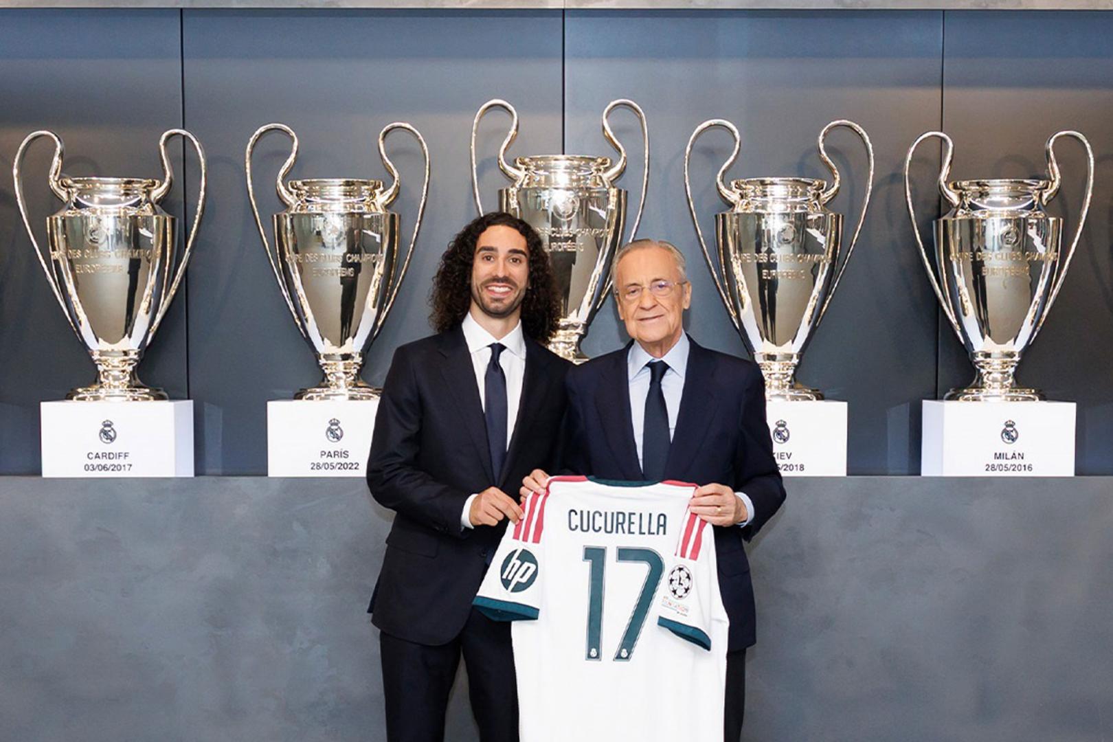 Marc Cucurella durante su presentación con el Real Madrid