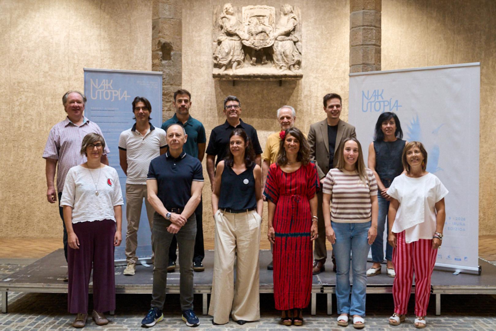 Impulsores, organizadores y colaboradores del festival NAK, este martes en la presentación en el Palacio del Condestable de Pamplona