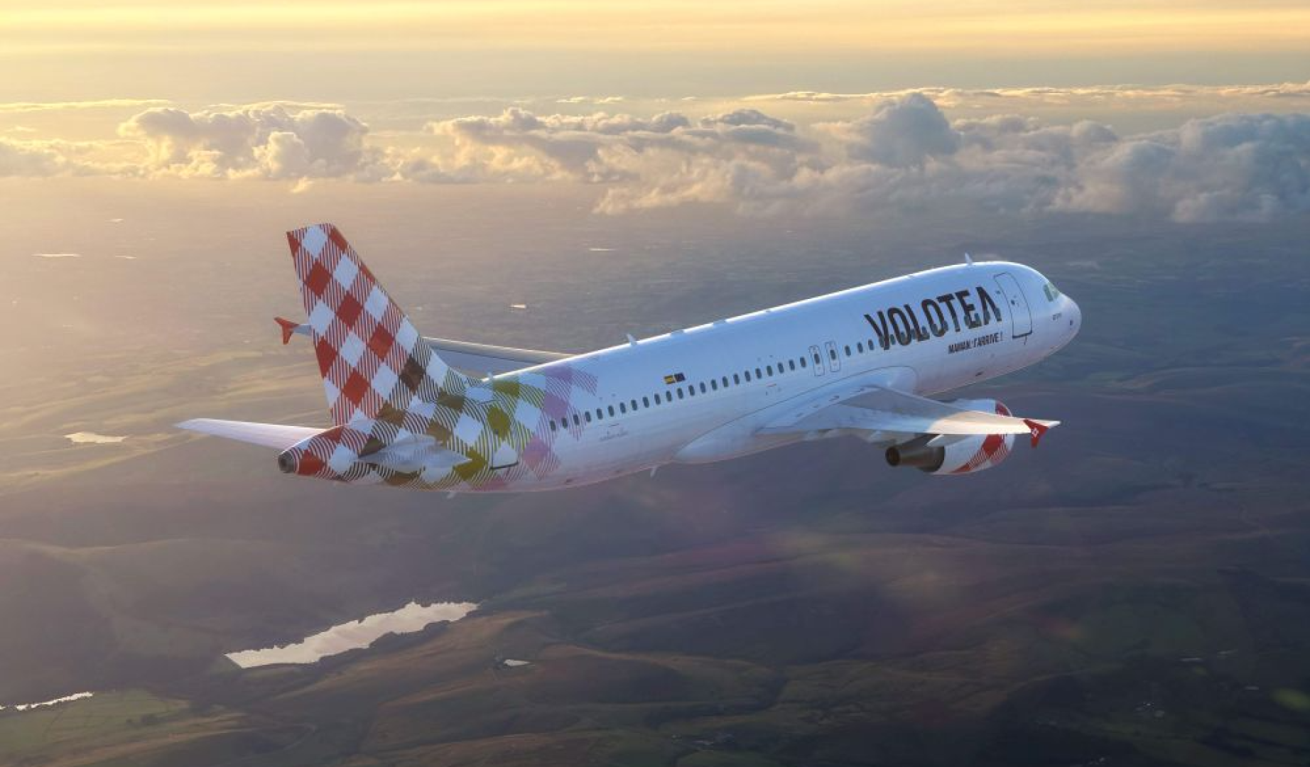 Un avión de la aerolínea Volotea