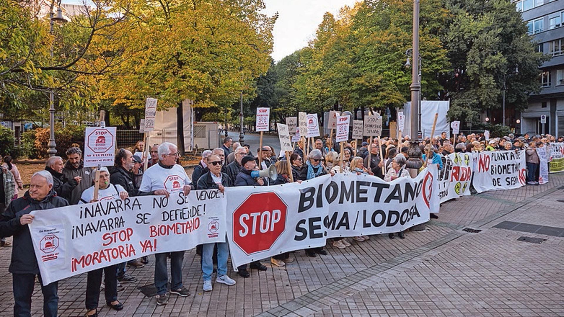 Una de las protestas contra el proyecto de biometano