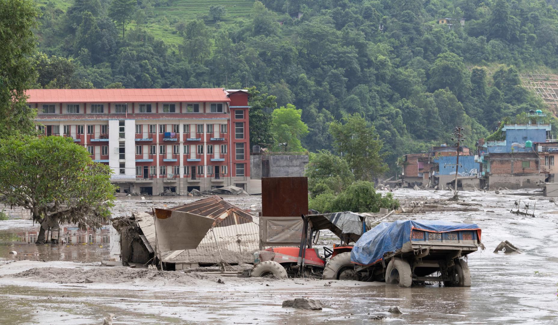 Daños en Nepal tras la riada