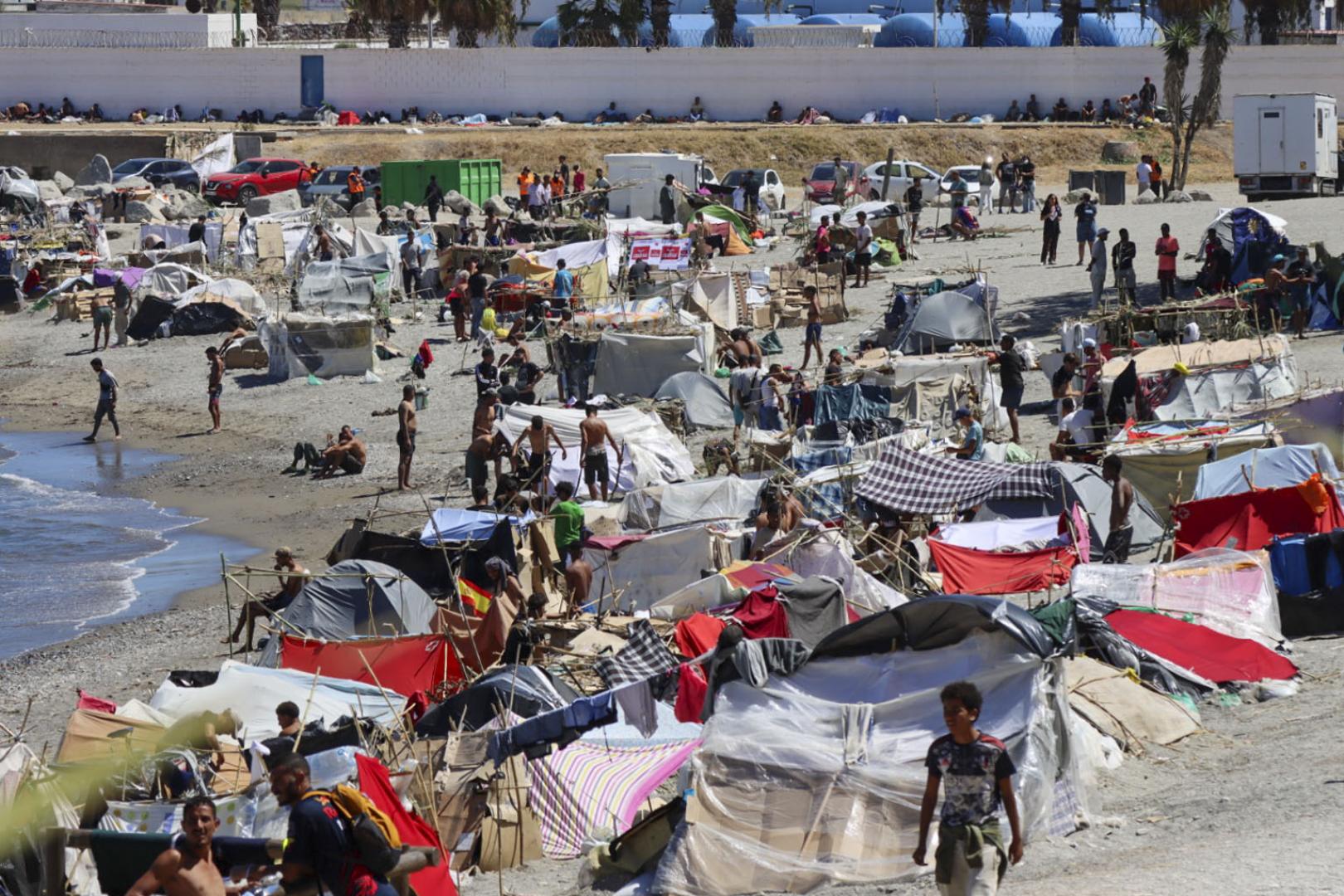 Imagen de la playa del Trampolín de Ceuta