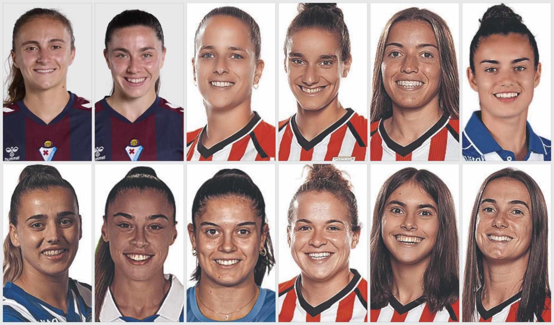 Las 12 jugadoras navarras que disputan esta temporada la Liga F