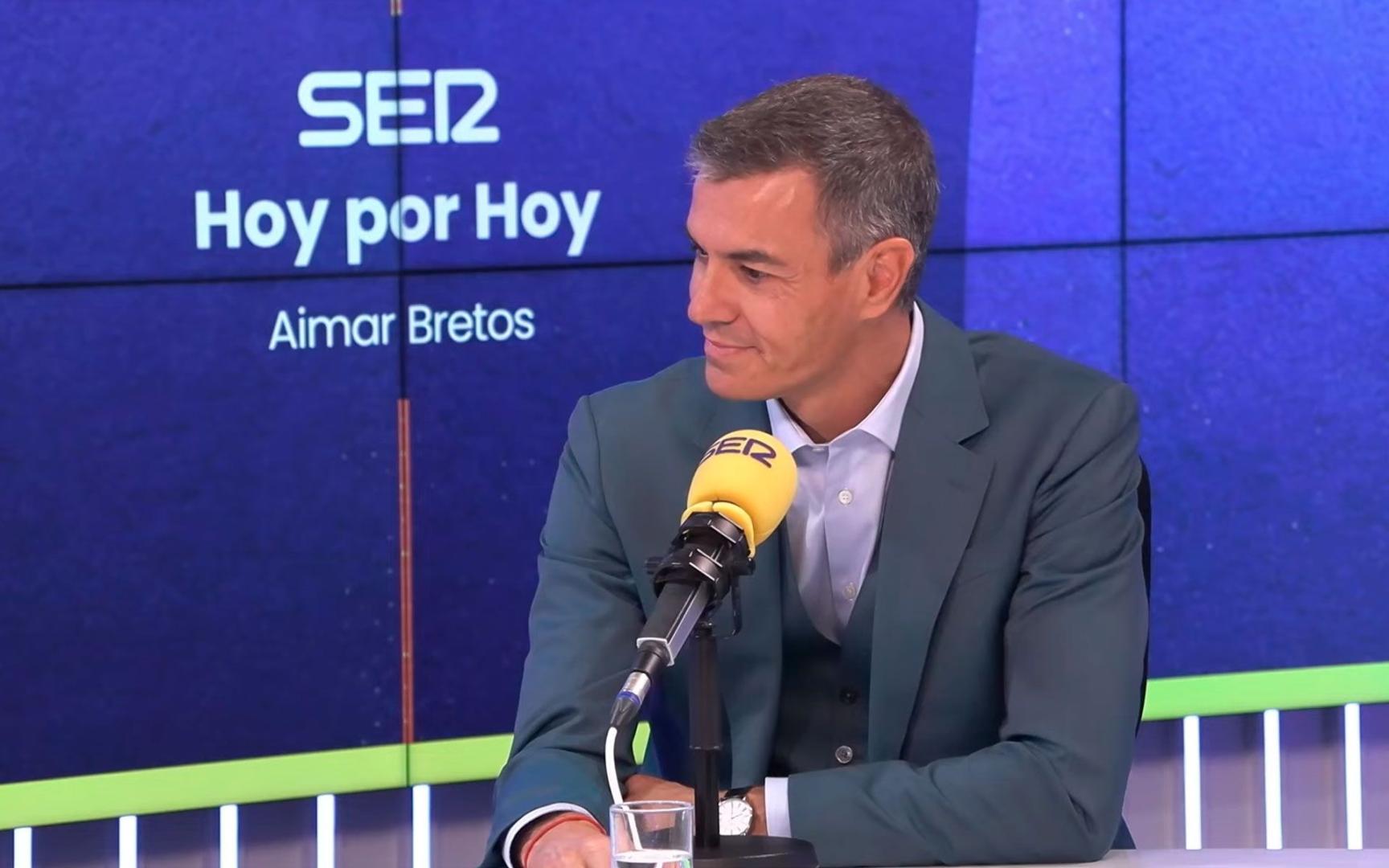 Pedro Sánchez, durante su entrevista en la cadena SER