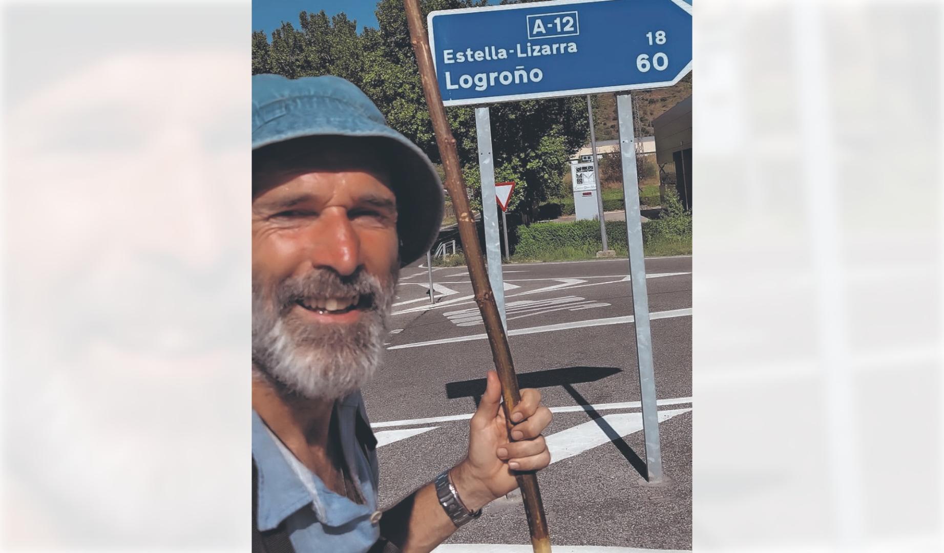 Jorge Sanz, en esta última peregrinación antes de llegar a Estella