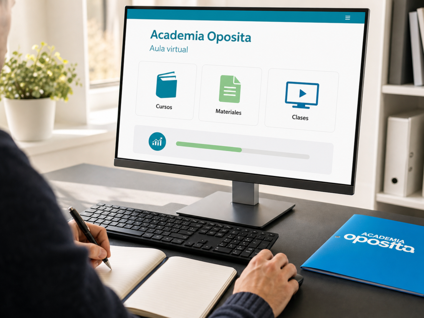 El alumnado de Oposita puede seguir las clases en directo y grabadas a través del Aula Virtual