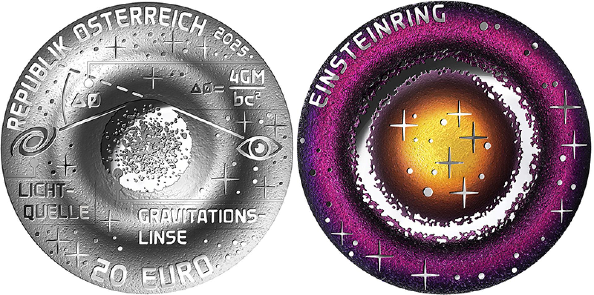 Moneda de plata 20 euro, “Einstein Ring”