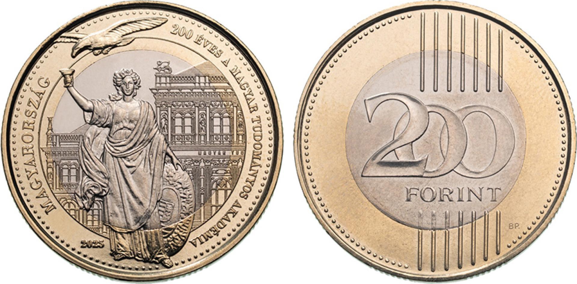 Moneda de 200 forintos, “Hungarian Academy of Sciences Commemorative Circulation Coin”