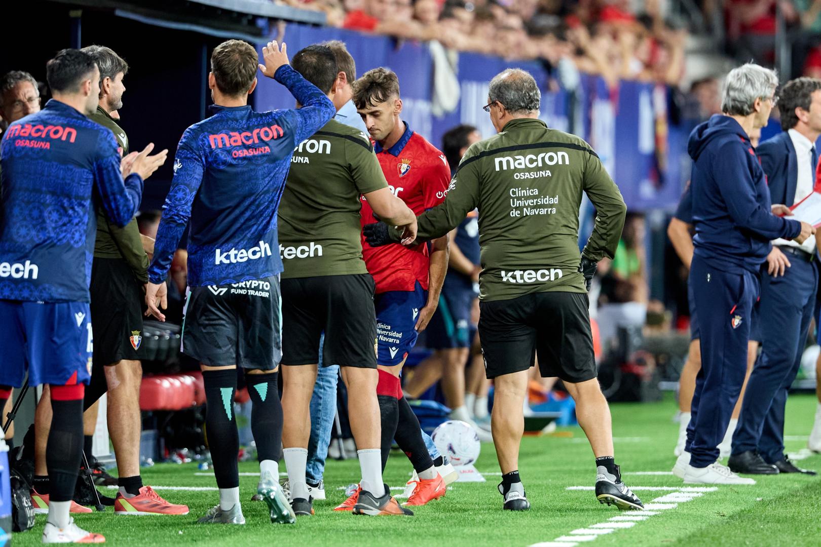 Aimar Oroz se marchó lesionado contra el Getafe