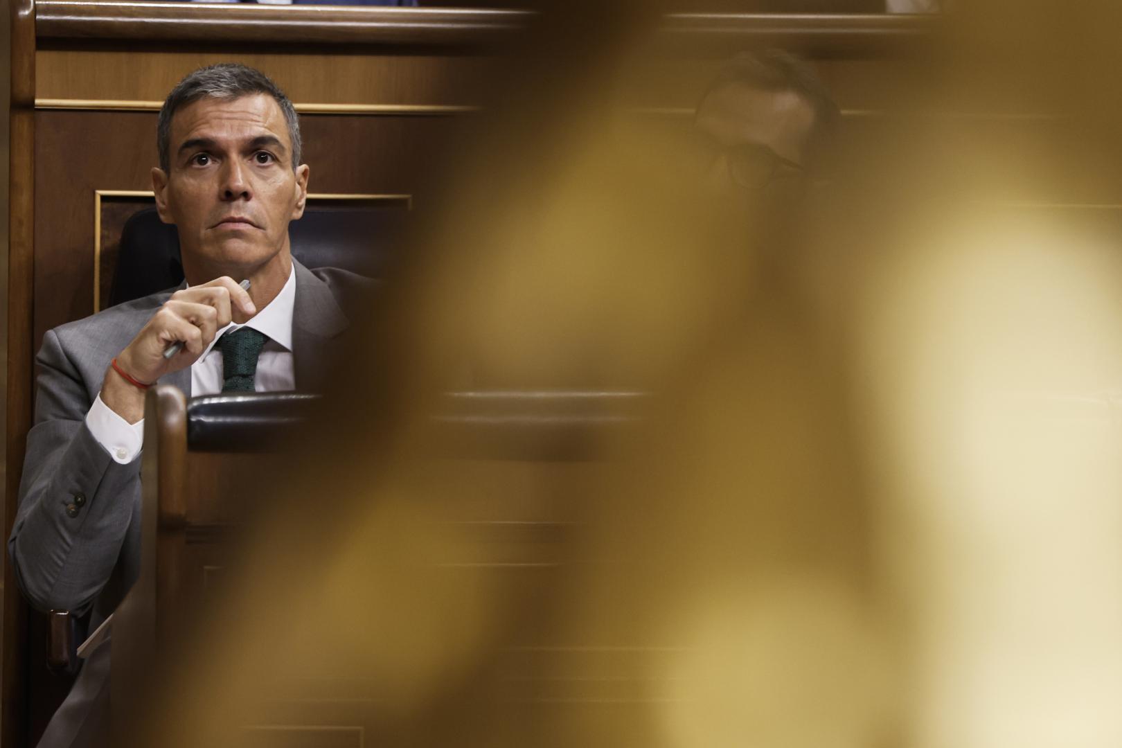 El presidente del Gobierno, Pedro Sánchez, durante el pleno extraordinario en el que comparece para explicar sus decisiones en la crisis migratoria sufrida por Ceuta