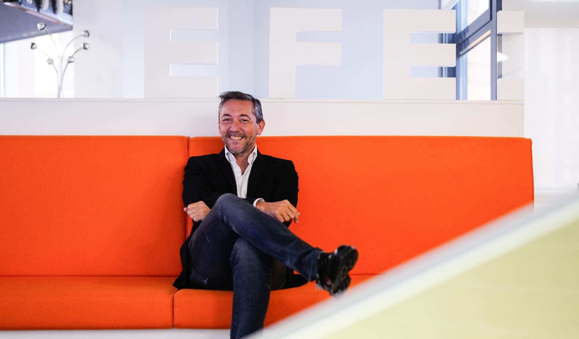 El periodista Javier Ruiz, durante una entrevista con EFE en la que ha explicado los detalles del nuevo canal de televisión, La Séptima