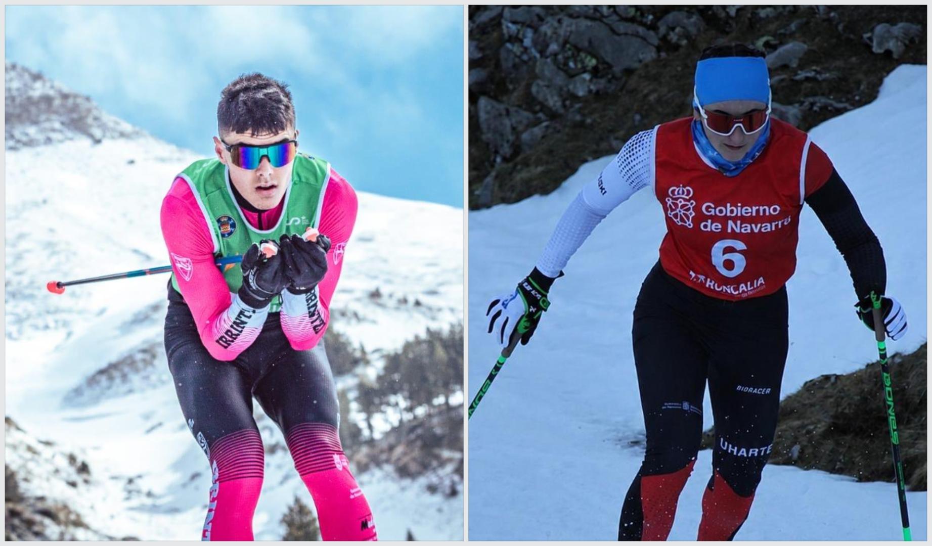 Ibai Letona y Maddalen Ruiz de Galarreta, promesas navarras convocados para una concentración con el equipo nacional de esquí de fondo