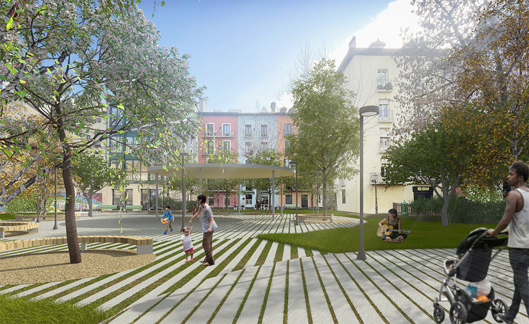 Recreación del proyecto Basoa para la plaza de Santa Ana