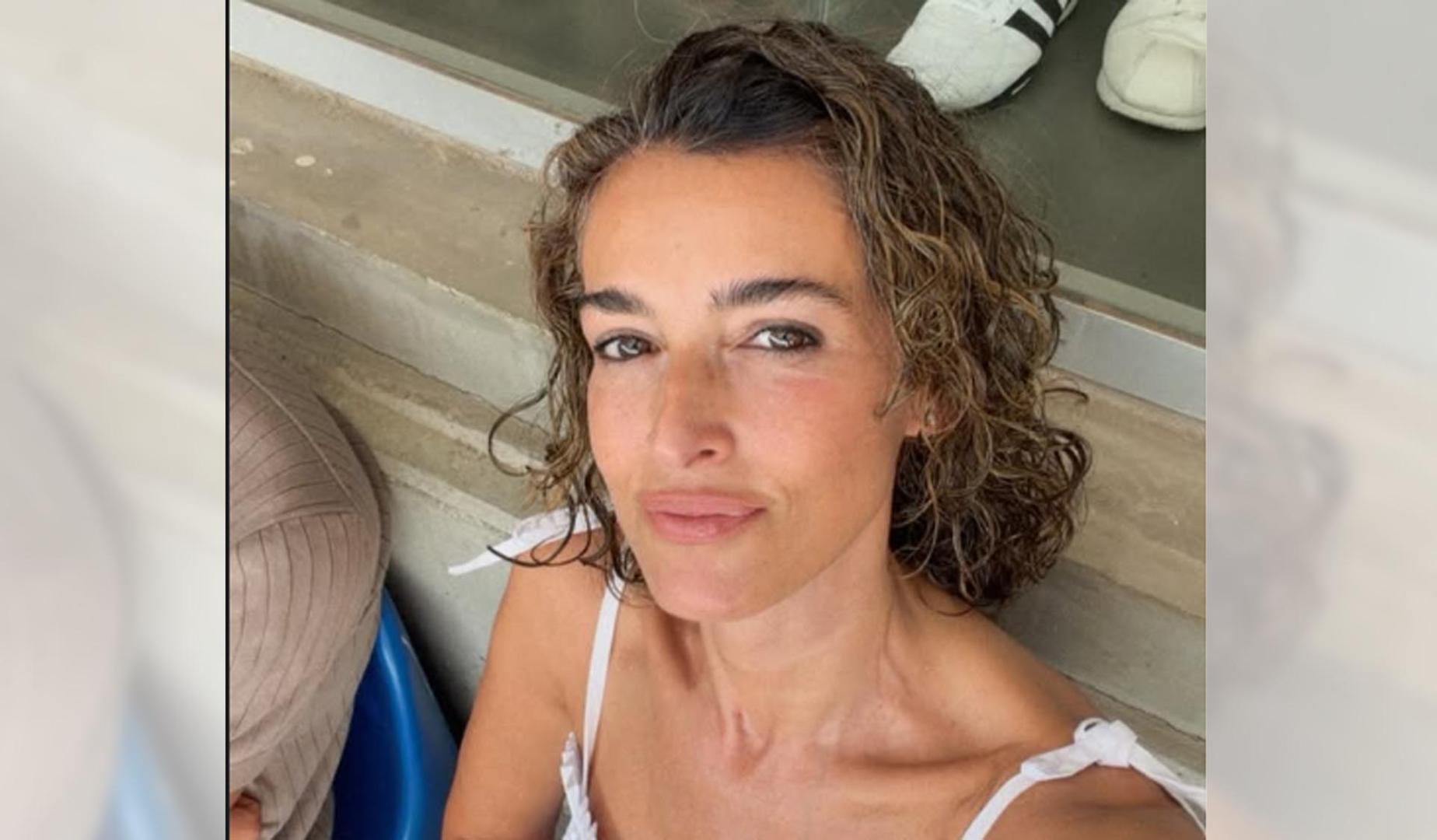 Blanca Romero, en la grada de Mendizorroza durante el partido ante Osasuna, en una imagen compartida en sus redes sociales