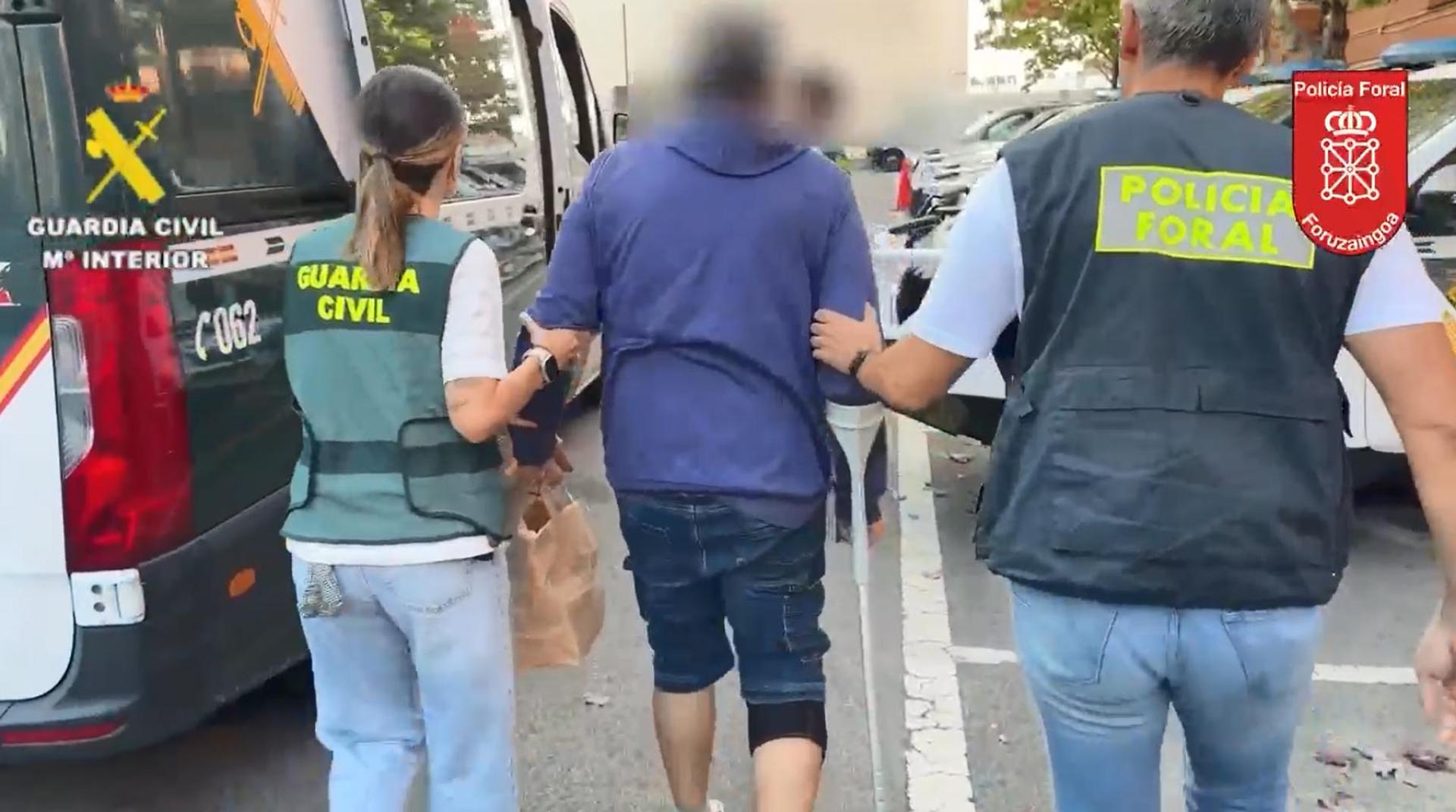 Momento de la detención del compañero de piso del descuartizado en Yesa