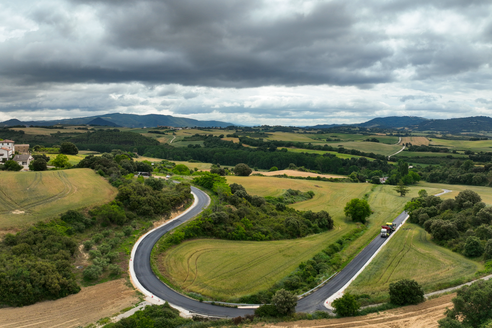 Vista aérea de las obras de la NA-7008