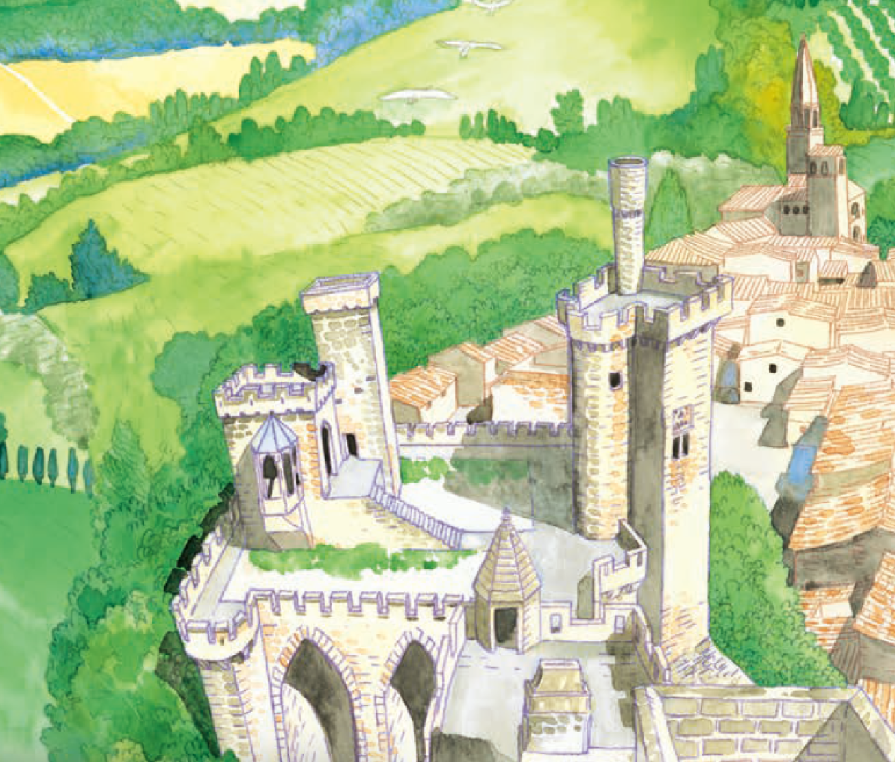 El castillo del manga japonés, inspirado en el de Olite