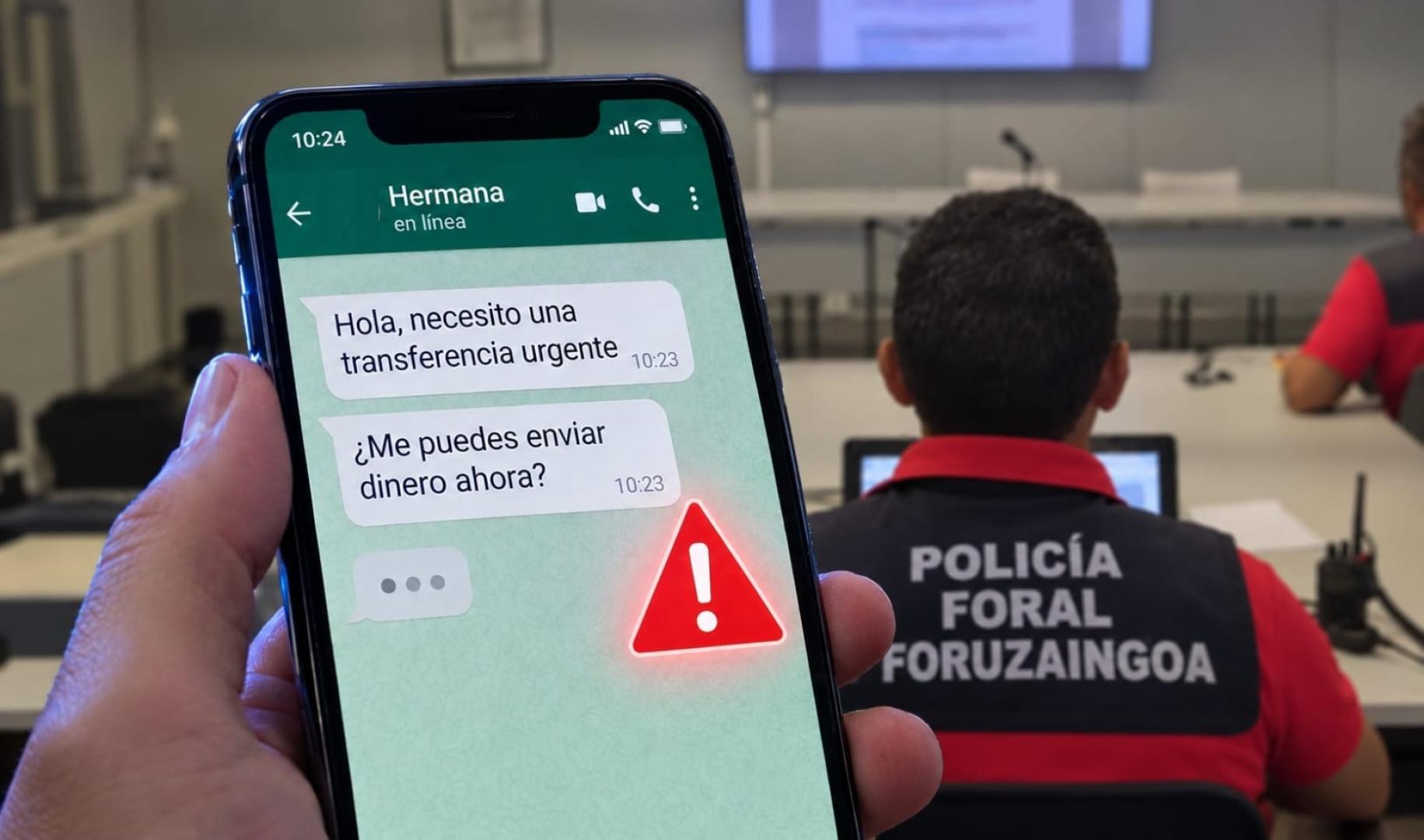 Recreación de la estafa por whatsapp