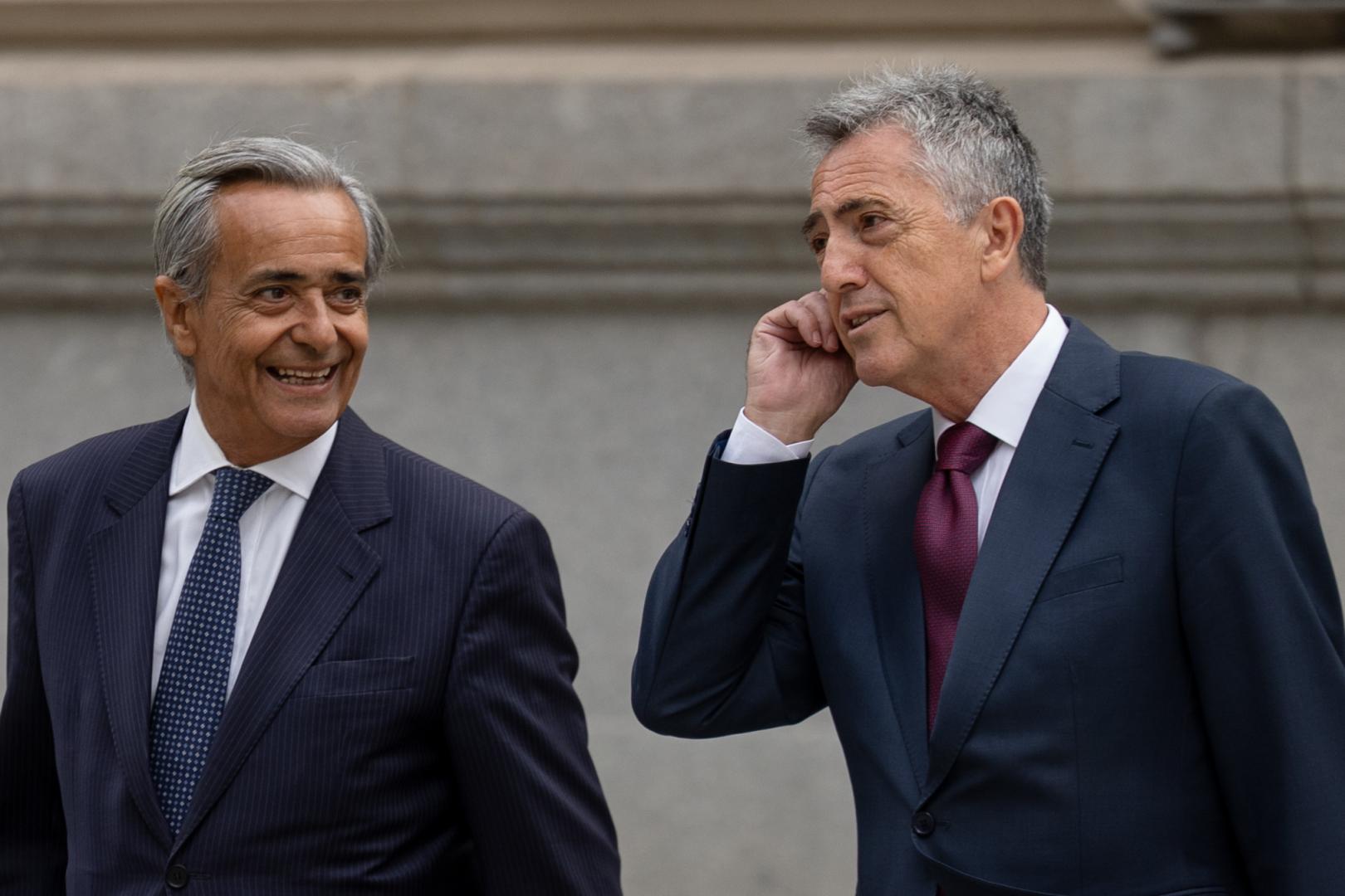 Leonardo Marcos (d), el exdirector de la Guardia Civil a quien un mando atribuyó presiones, a su llegada a la Audiencia Nacional