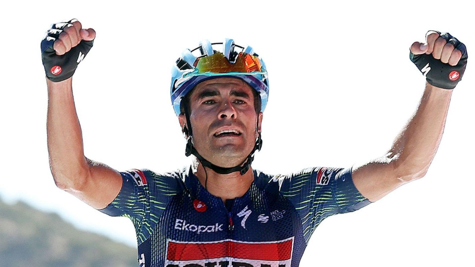Mikel Landa celebra su victoria en la etapa reina de La Vuelta 2026