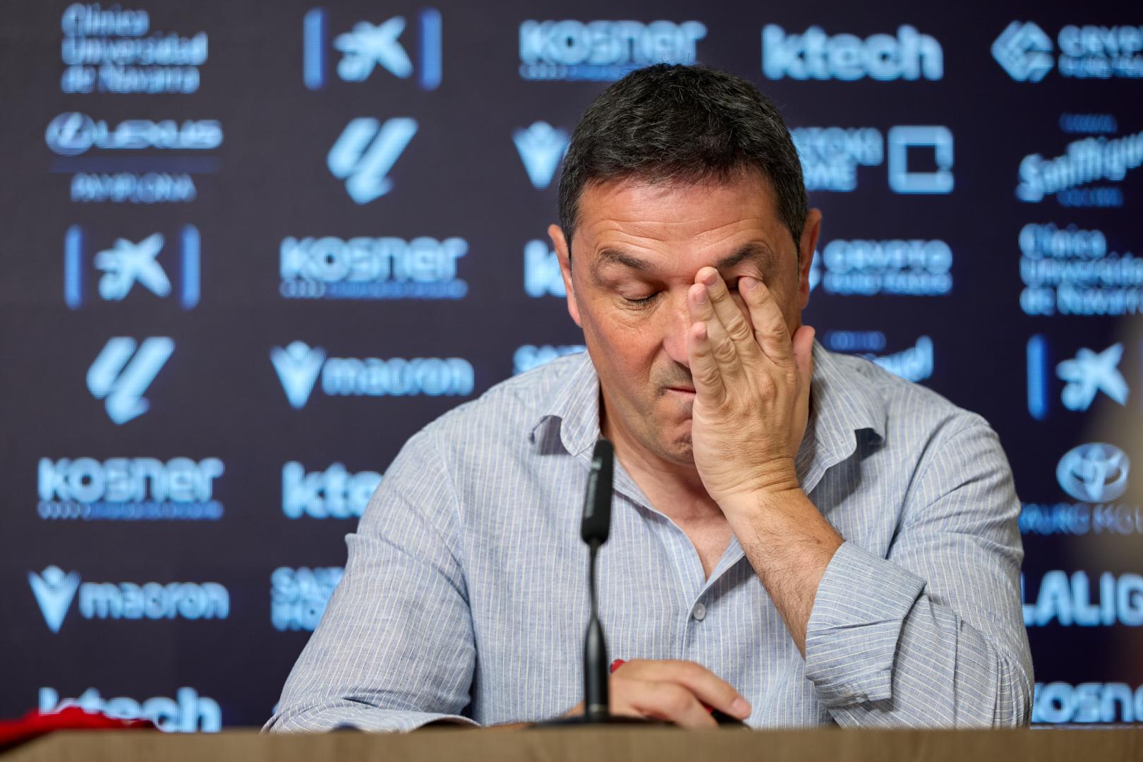 Braulio Vázquez, en una rueda de prensa en El Sadar