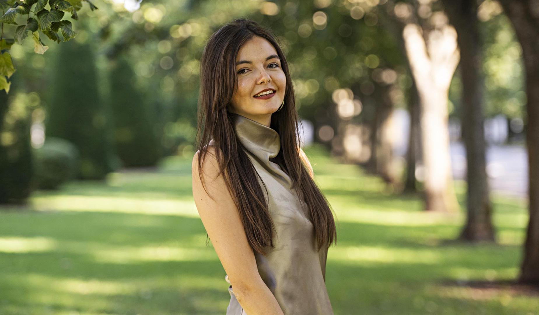 Ana María Amadoz, en el campus de la UPNA