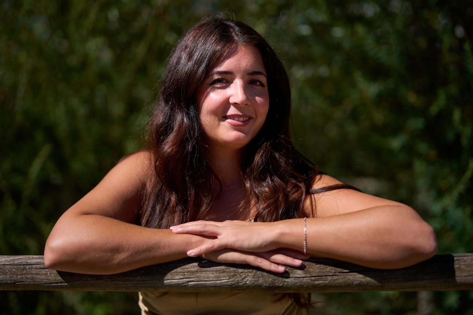 Andrea Santiago, retratada en Pamplona
